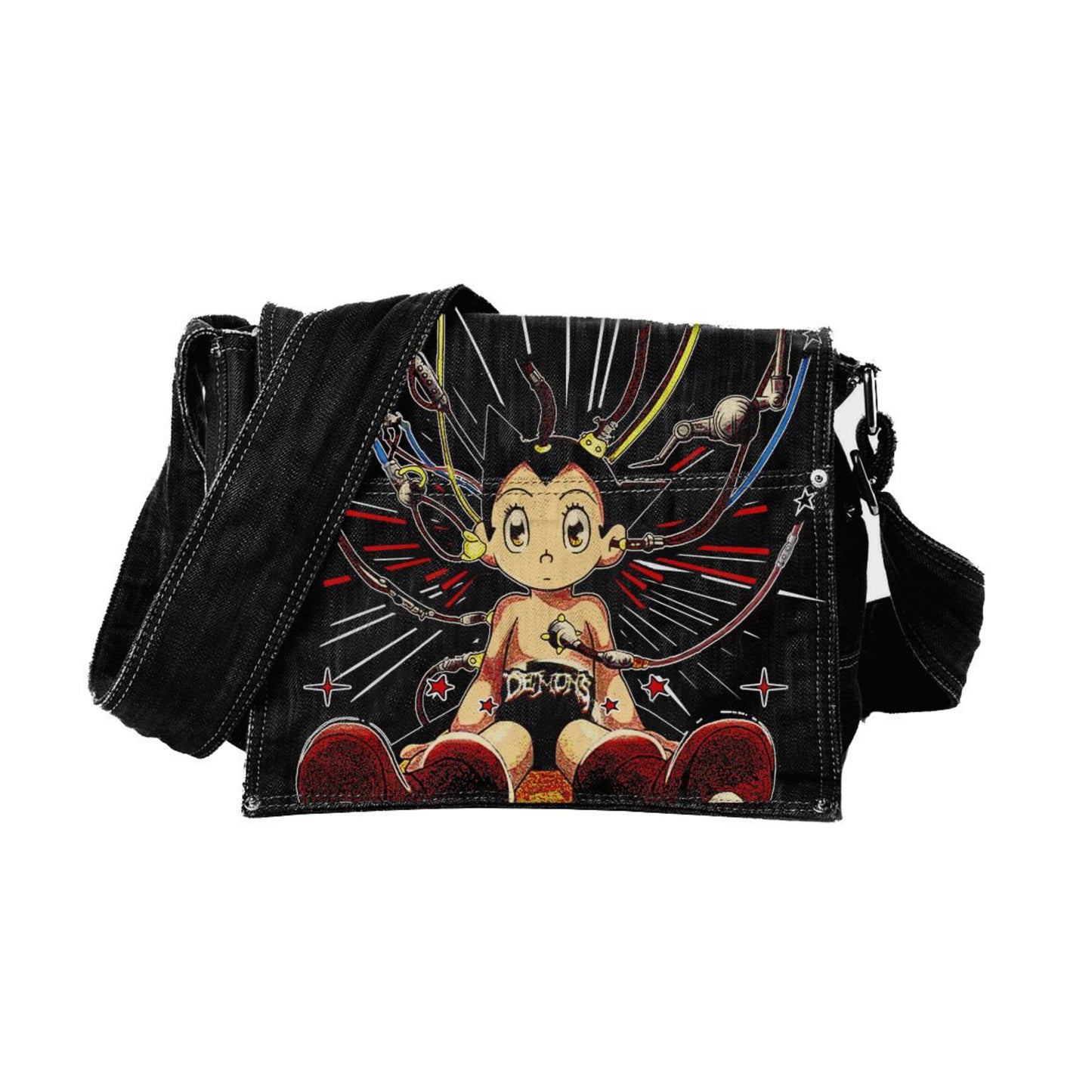 "ASTRO BLACKOUT" DENIM CROSSBODY BAG