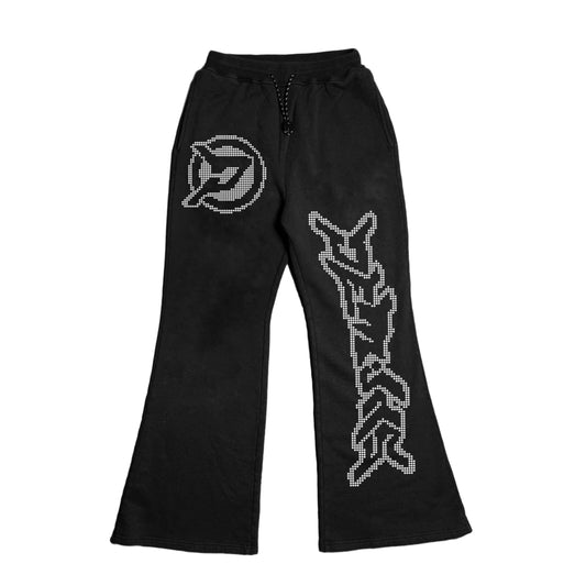 “DB Essentials” Rhinestone Flared Sweats