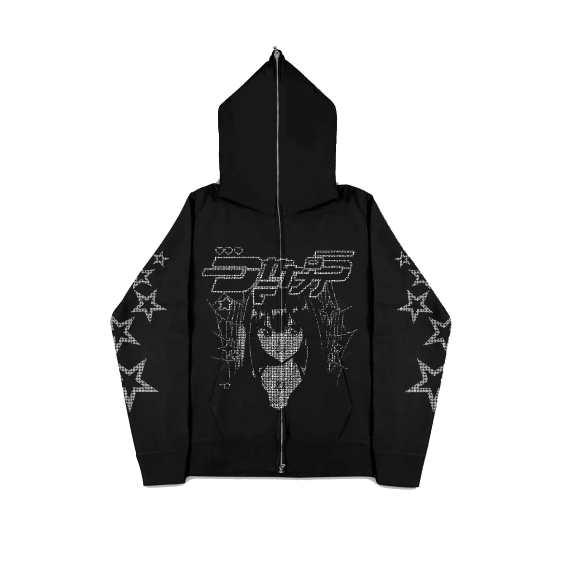 Lost Effects Unisex Shine In Lost Rhinestone Hoodie LV5 Black Size