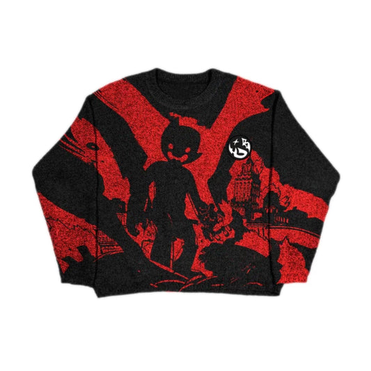 “OPIUM ASTRO” CROPPED KNITTED SWEATER