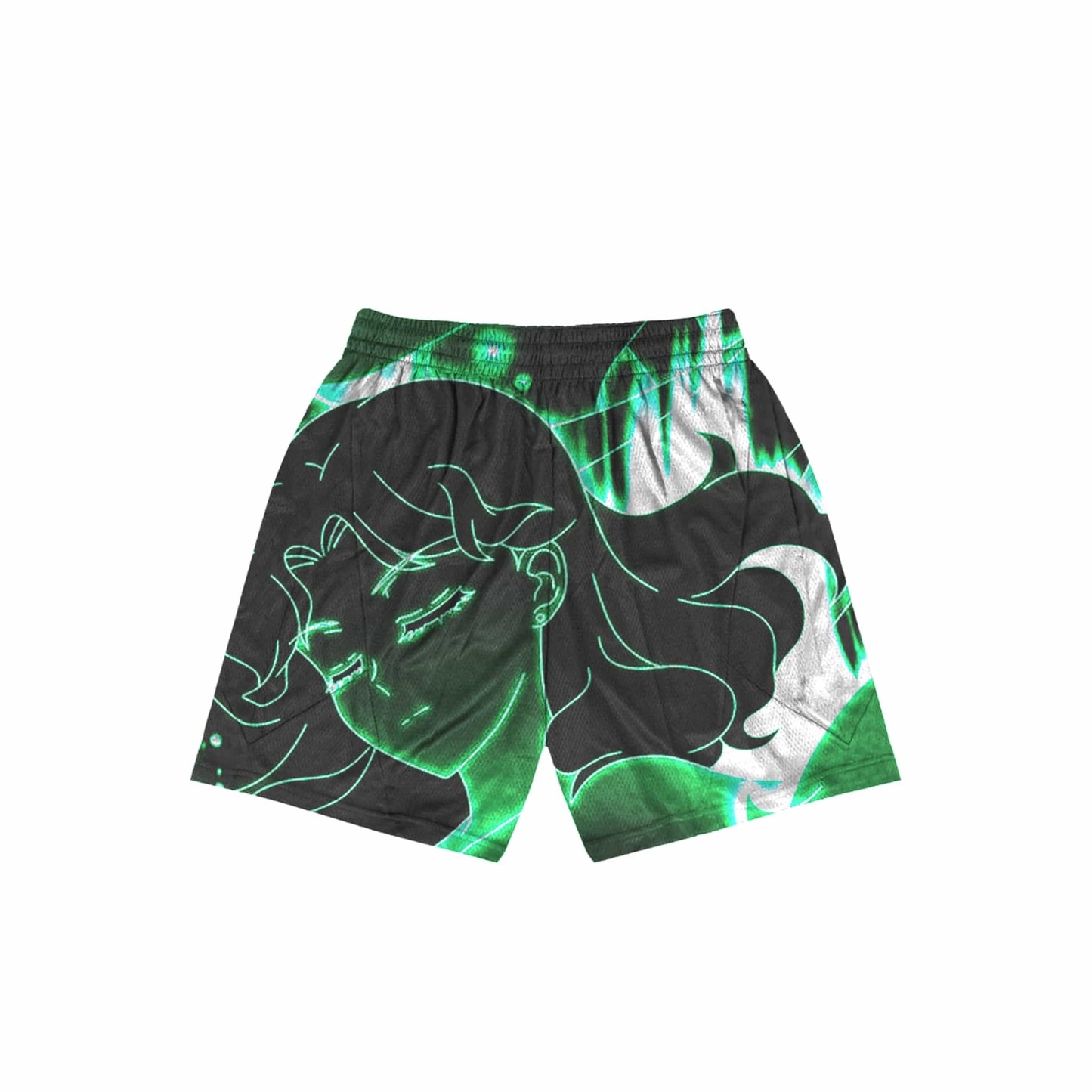 “Sailor Moon” Neon Green Mesh Shorts
