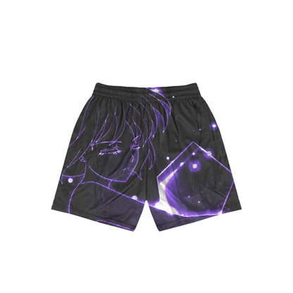 “Sailor Moon” Neon Purple Mesh Shorts