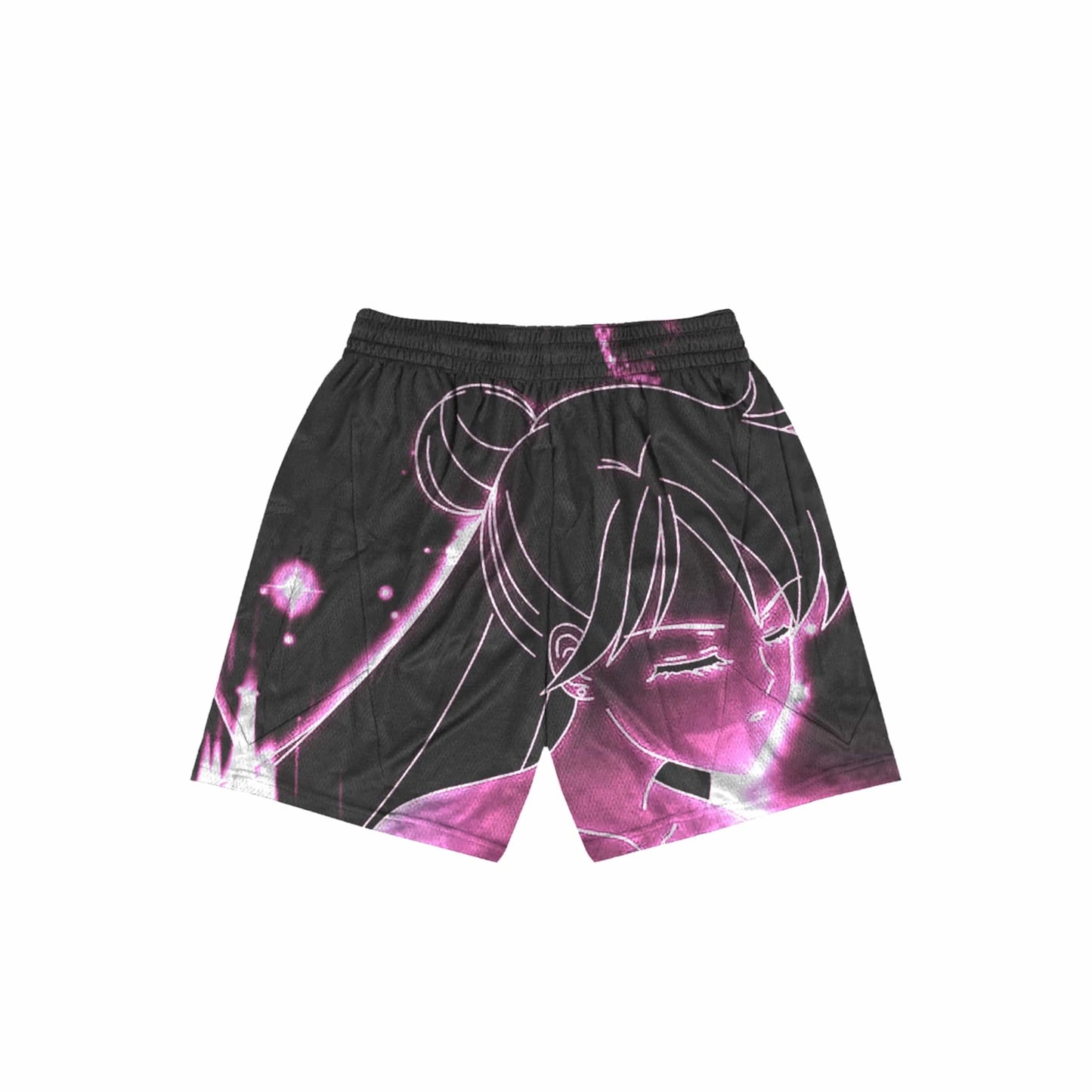 “Sailor Moon” Neon Pink Mesh Shorts